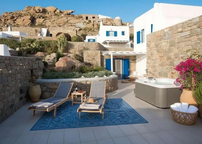 Intimate Mykonos Luxury W Jacuzzi & Sea View بيت للعطل Houlakia (Mykonos)