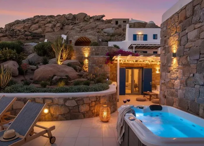 Intimate Mykonos Luxury W Jacuzzi & Sea View بيت للعطل Houlakia (Mykonos)